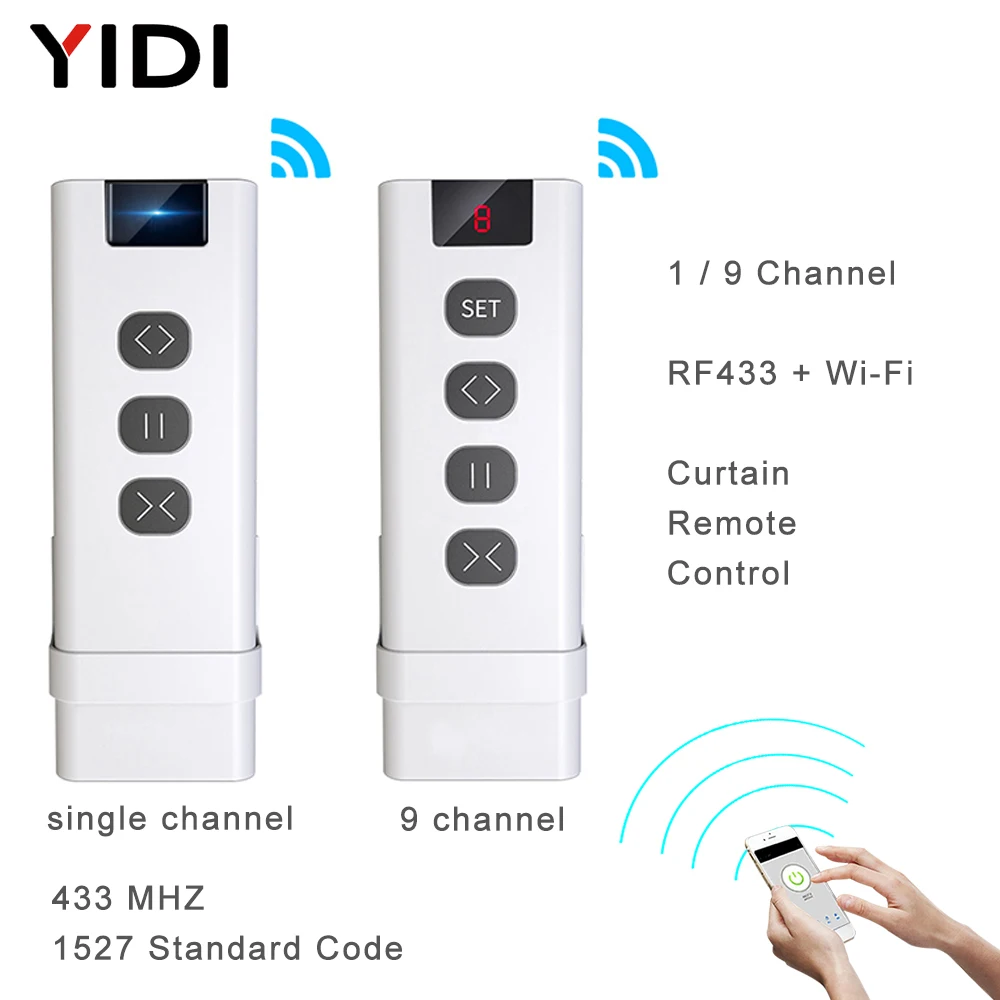Smart Home Blinds - 9/1 채널 RF433 와이파이 커튼 스위치