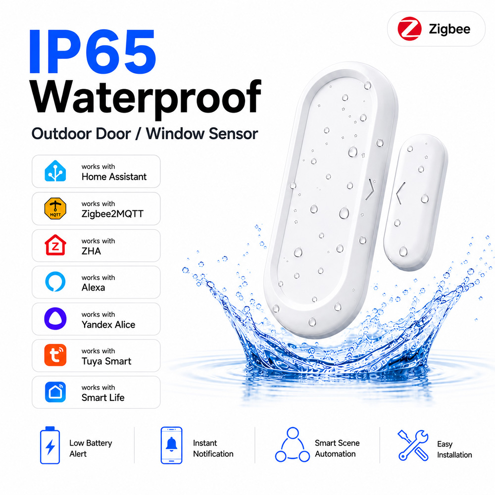 Smart Home Features - 방수 도어/창문 센서 IP65 Zigbee 3.0
