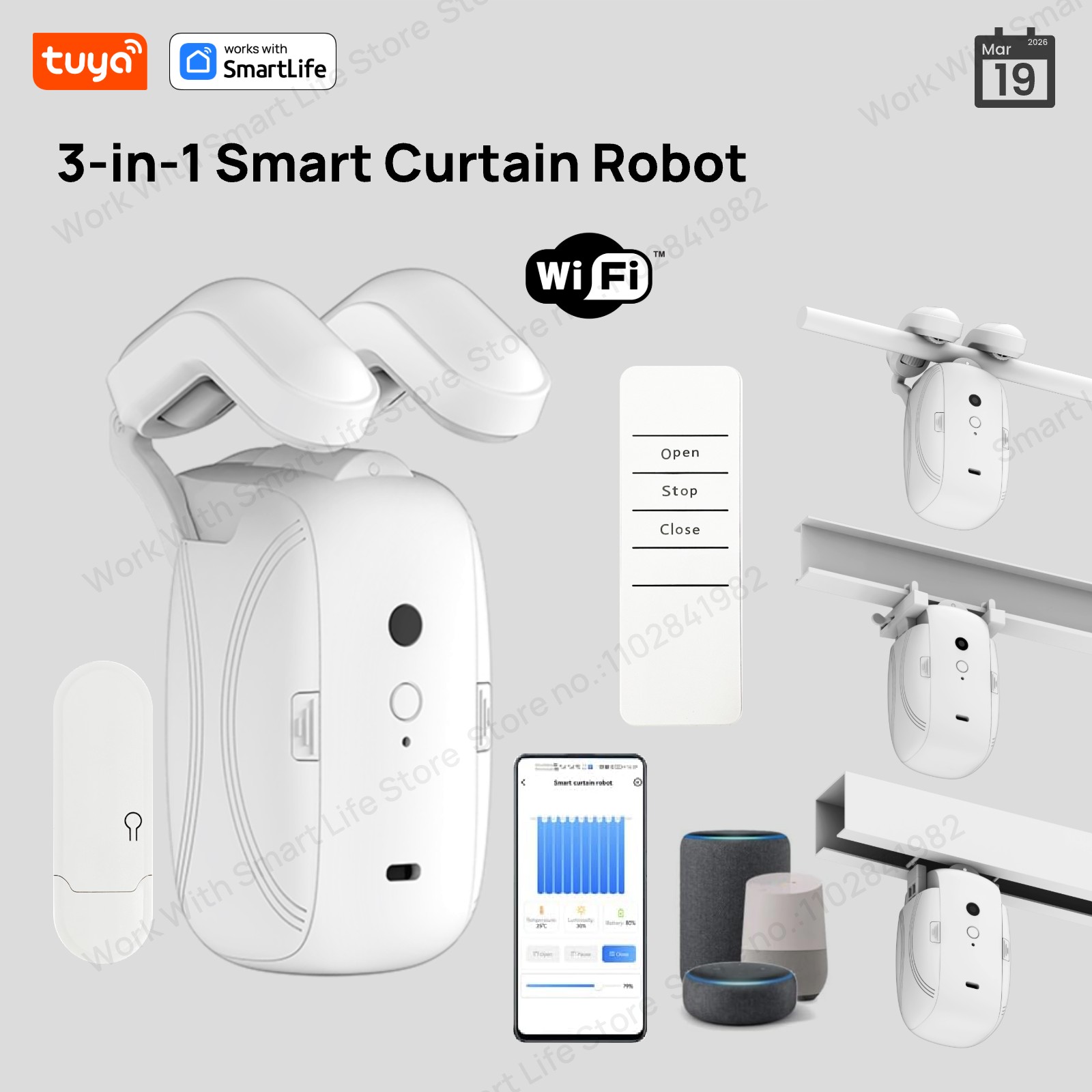 Smart Home Hub Ikea - 1/2개 투야 스마트 와이파이 커튼 로봇