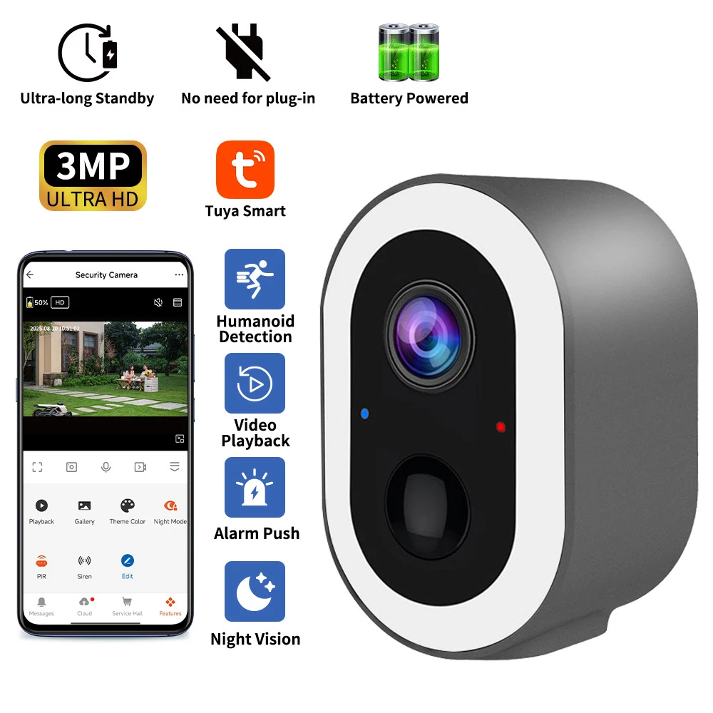 Smart Home Wiser - 3MP 투야 스마트 라이프 배터리 구동
