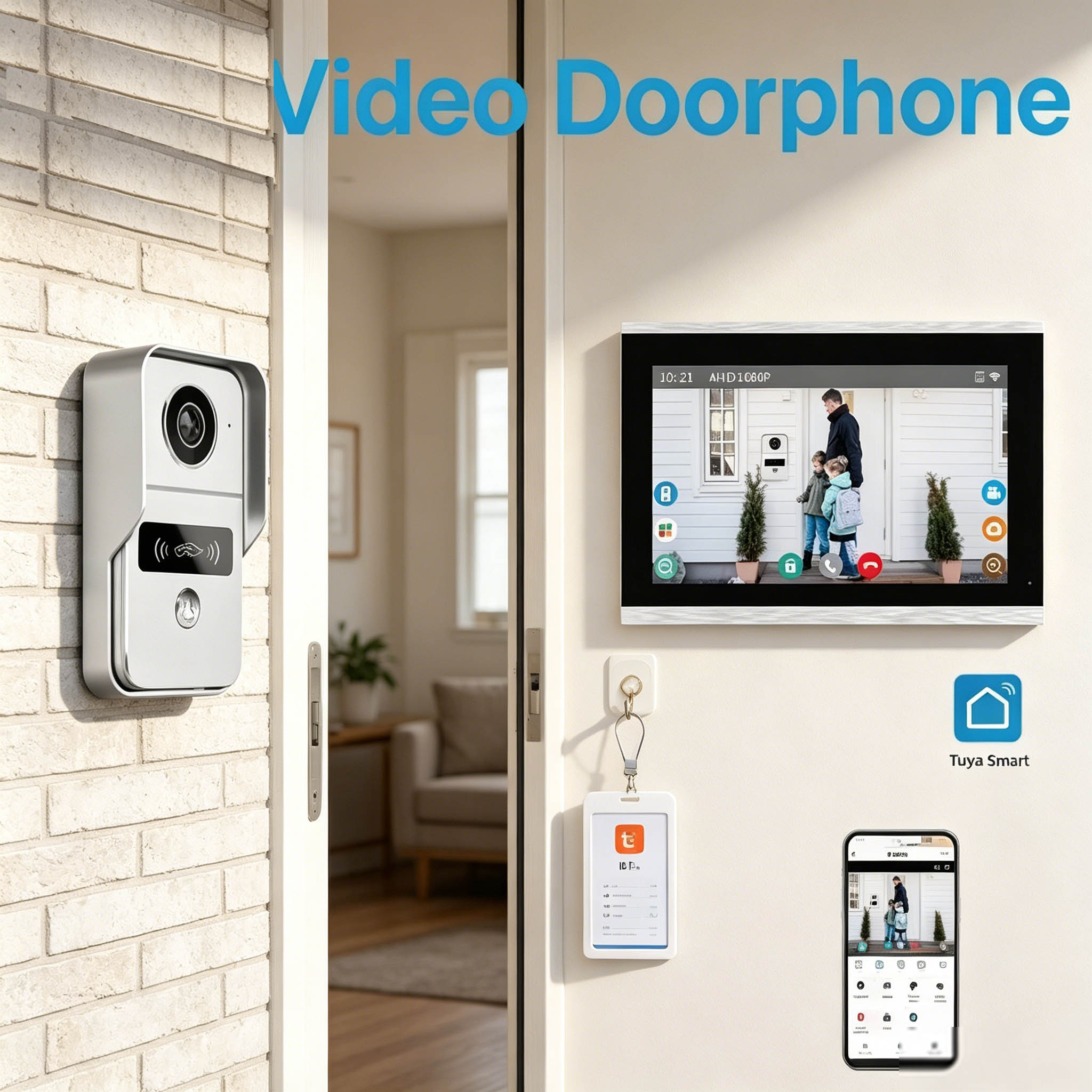Video Doorbell - 도어 인터콤 초인종, 10.1인치, 1080P HD