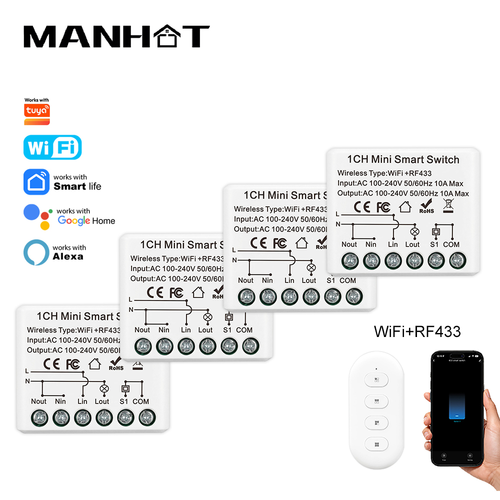 Smart Home Features - 10A 미니 WIFI 스마트 스위치 RF433Mhz