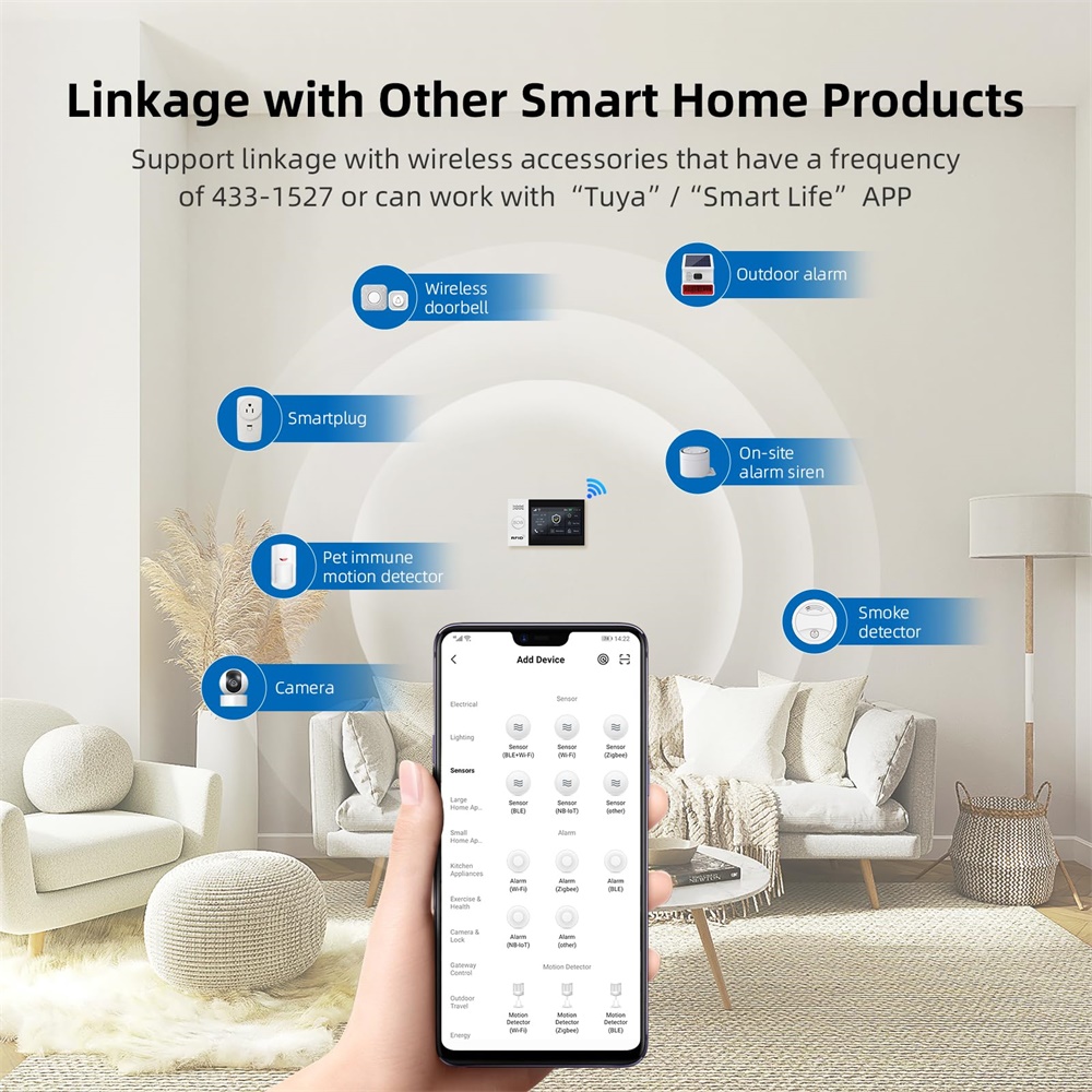 2.4G WIFI 스마트 GSM 알람 시스템, TUYA - Smart Home Wiser 리뷰 및 가격