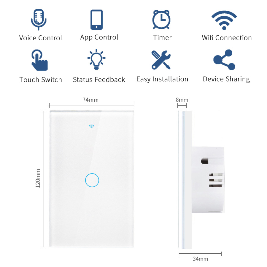 RF433 1/2/3/4 갱 US WiFi 스마트 벽  - Alexa Compatible Bulb 리뷰 및 가격