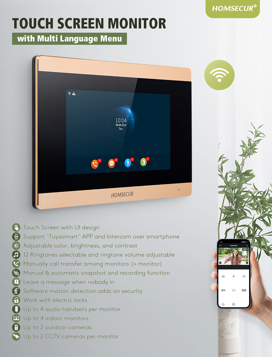 HOMSECUR BA15D-G WIFI 비디오 도어폰  - Video Doorbell 리뷰 및 가격