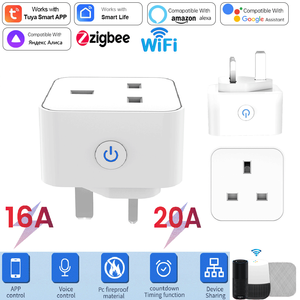 Tuya 스마트 소켓 16A/20A WiFi 또는 Zi - Smart Home Wiser 리뷰 및 가격