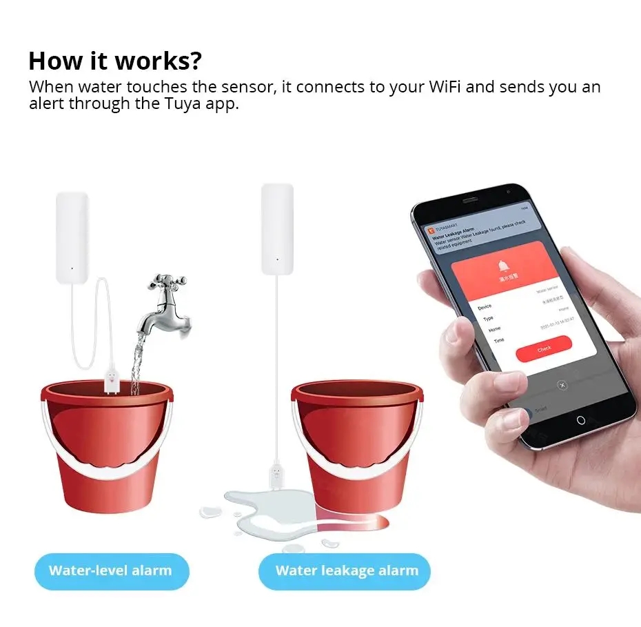 Tuya WiFi 스마트 누수 센서 물 오버플로 레벨  - Smart Home Ikea 리뷰 및 가격