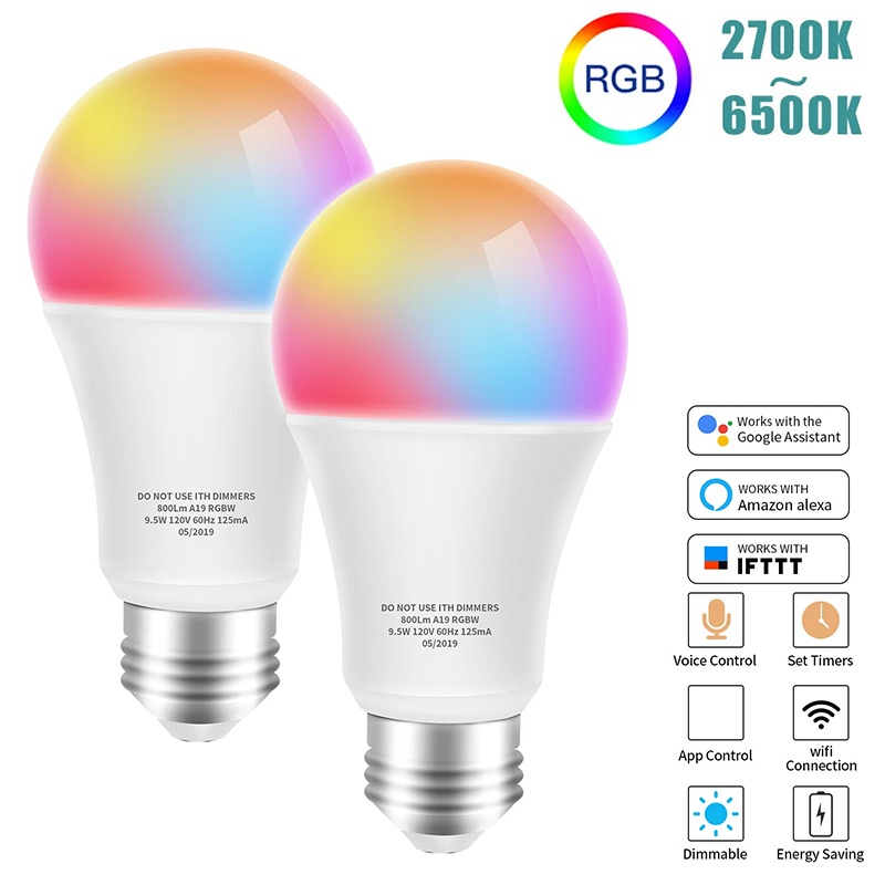 E27 WiFi 스마트 LED 전구 RGBCW 다채로운 - Voice Control Light Bulb 리뷰 및 가격