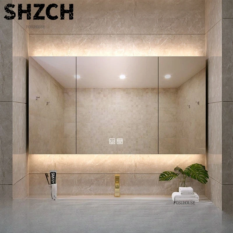 현대적인 두꺼운 욕실 거울과 통합형 스마트 수납장이 있 - Smart Home Features 리뷰 및 가격