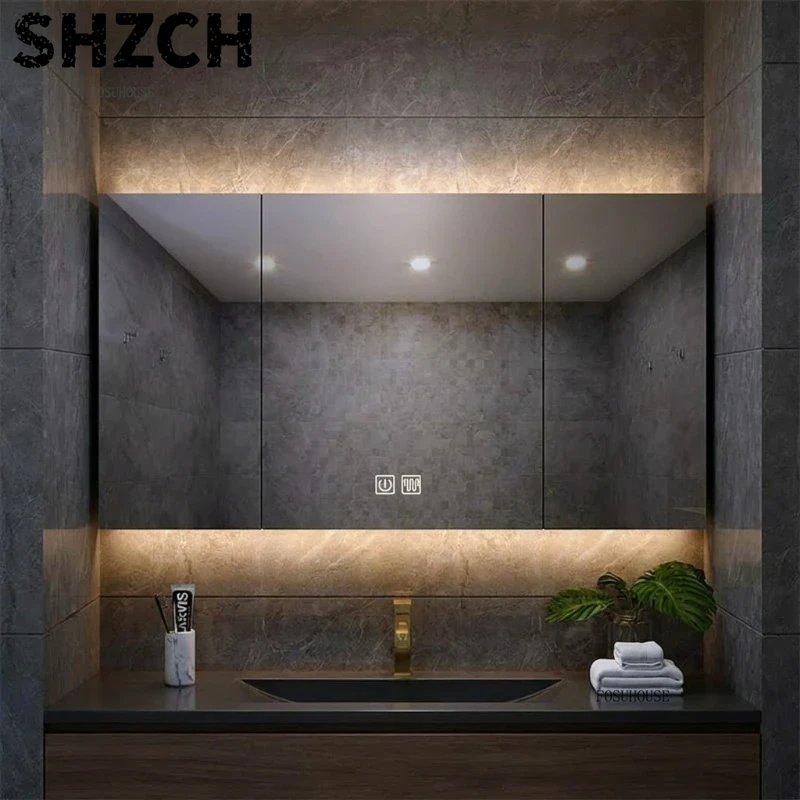 현대적인 두꺼운 욕실 거울과 통합형 스마트 수납장이 있 - Smart Home Features 리뷰 및 가격