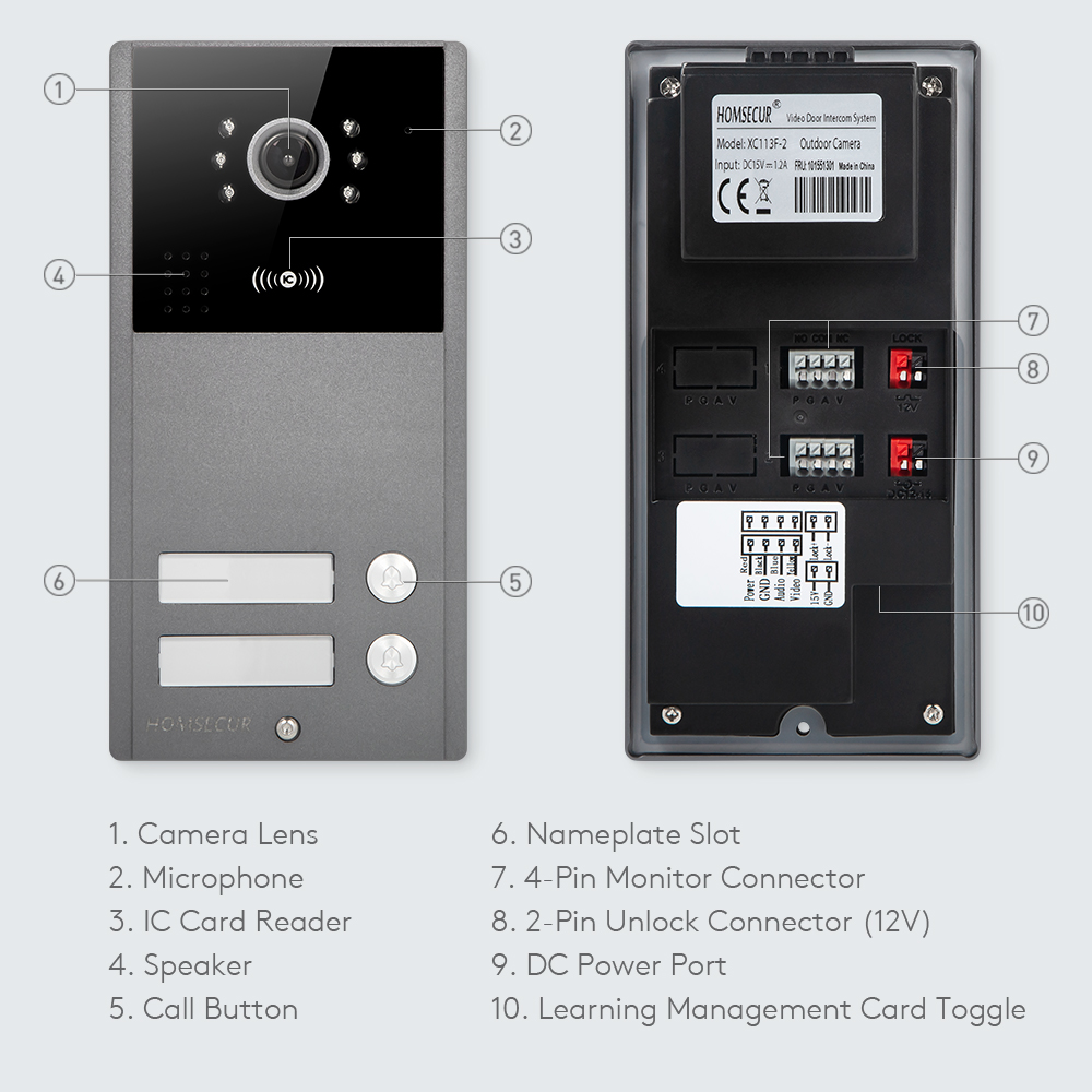 4선식 XC113F-2 HD 실외 초인종 카메라 IP6 - Video Doorbell 리뷰 및 가격