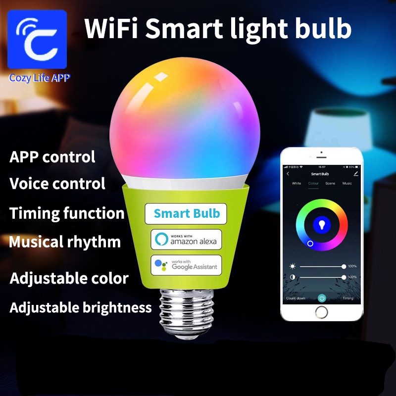 SIXWGH E27 전구 WiFi 9W 스마트 RGB  - Alexa Compatible Bulb 리뷰 및 가격