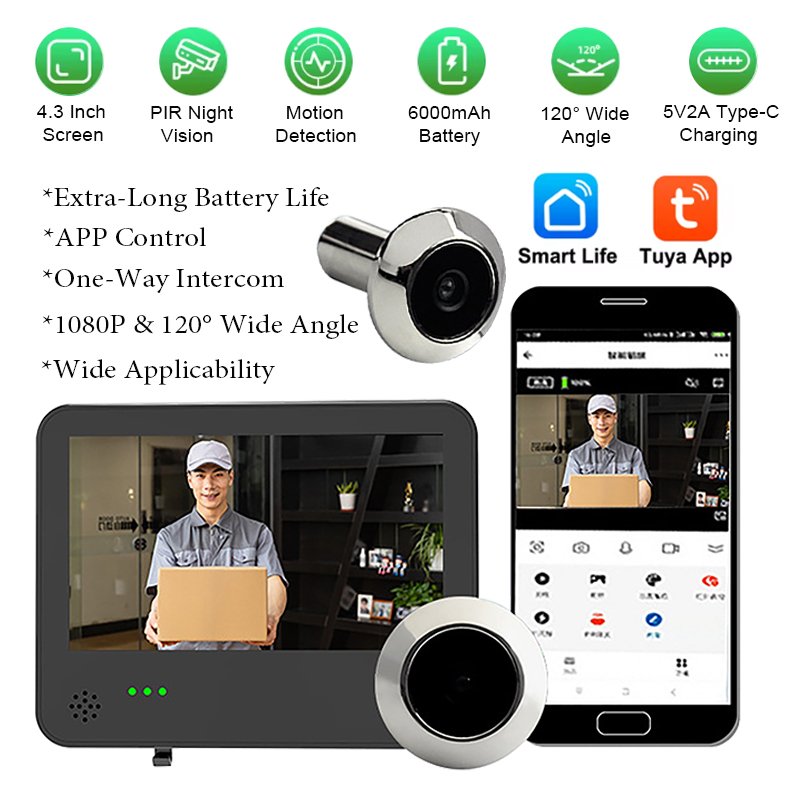 투야 스마트 와이파이 비디오 도어벨 카메라 4.3인치  - Video Doorbell 리뷰 및 가격