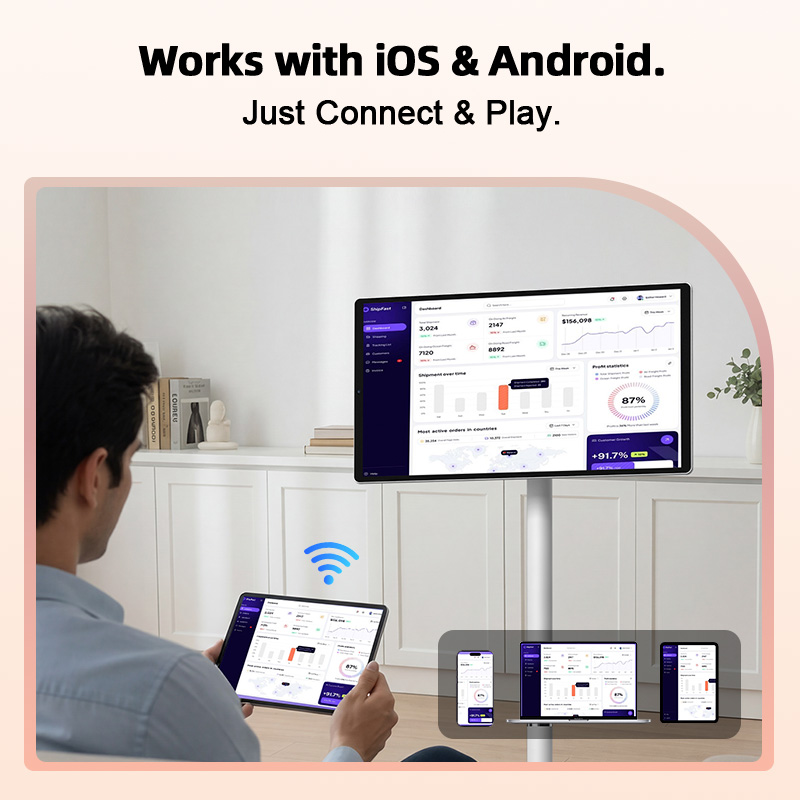 21.5인치 IPS 안드로이드 TV 텔레비전 이동식 인 - Smart Home Uses 리뷰 및 가격