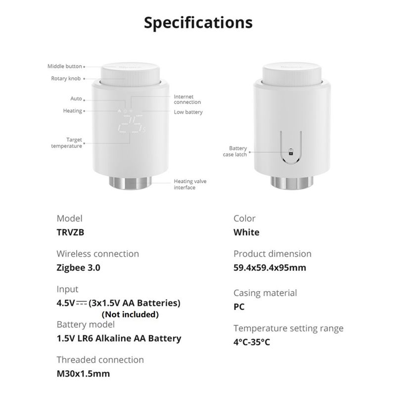 스마트 온도 조절식 라디에이터 밸브 TRVZB 홈 난방 - Smart Home Mqtt 리뷰 및 가격