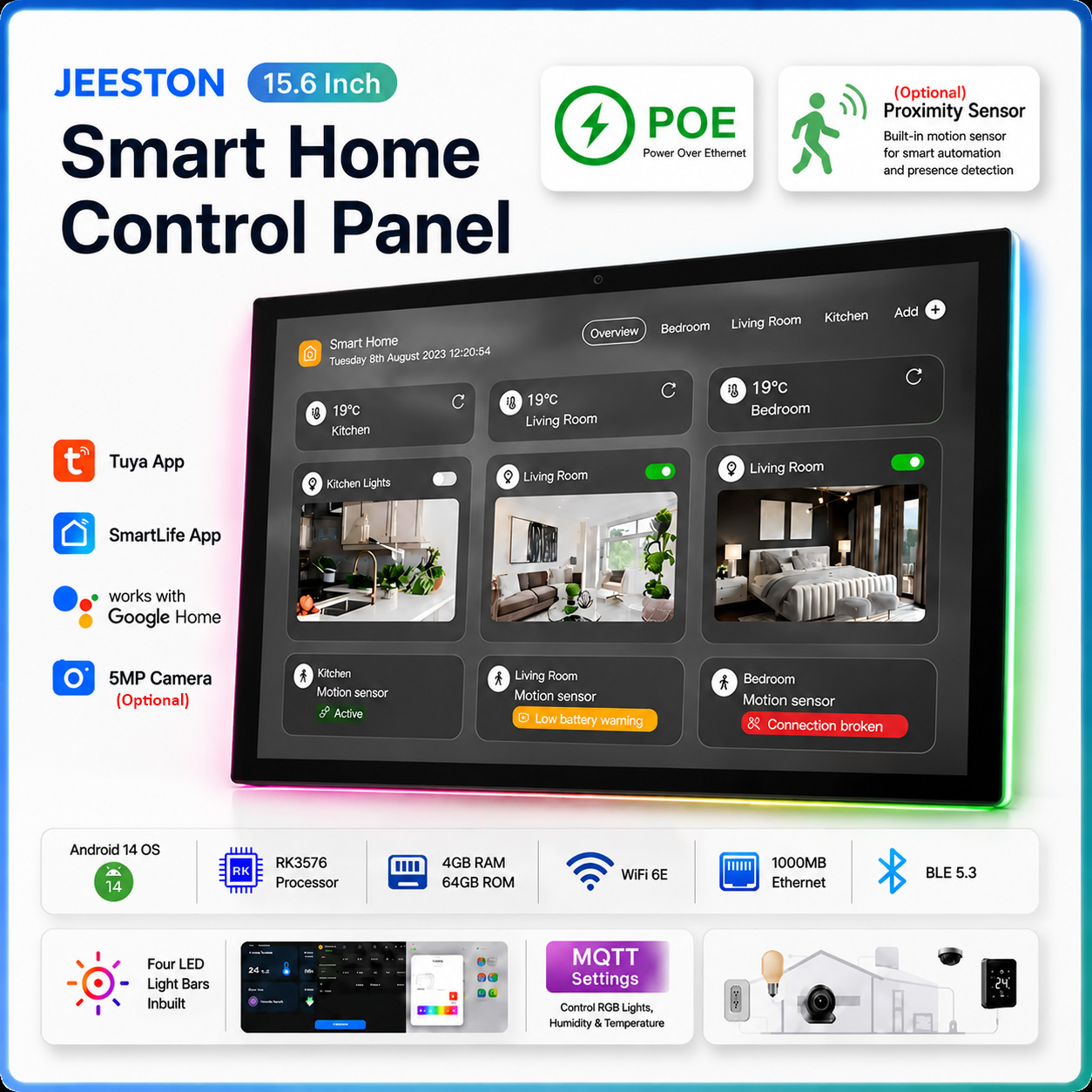 15.6인치 벽걸이형 스마트 홈 컨트롤 터치 패널 안드 - Smart Home Mqtt 리뷰 및 가격